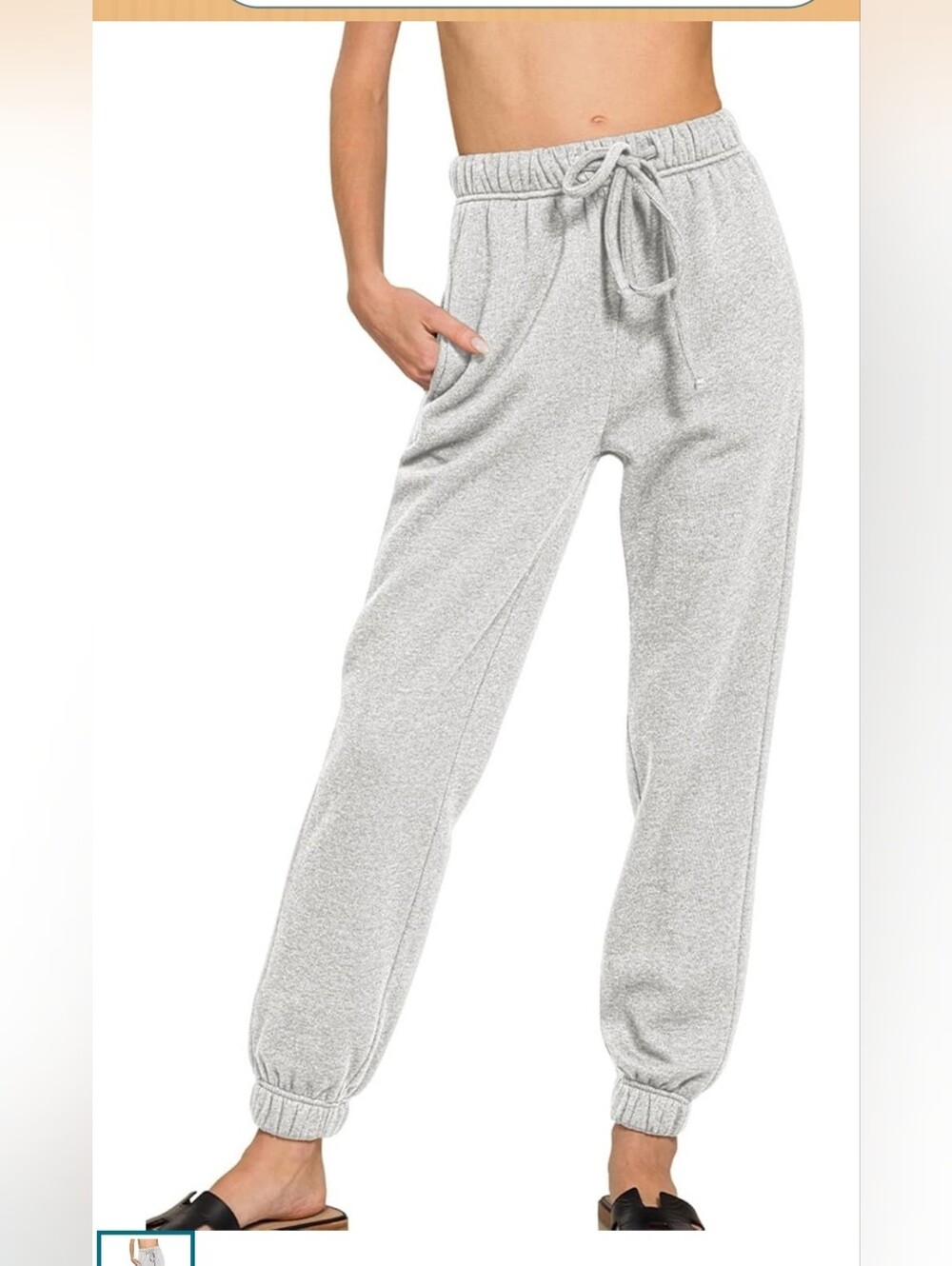 Zenana Jogger Pants-Heather Grey